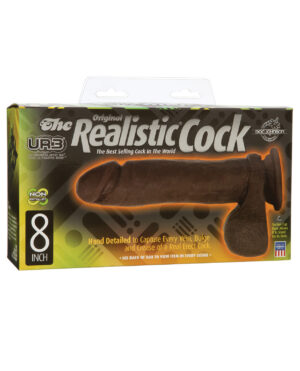 Realistic 8" ULTRASKYN Cock w/Balls - Brown