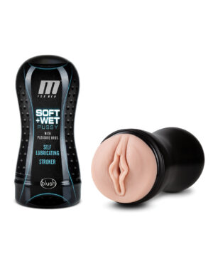 Blush M for Men Soft & Wet Pussy with Pleasure Orbs Self Lubricating Stroker - Vanilla
