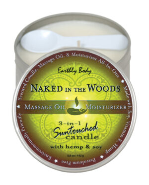 Earthly Body Suntouched Hemp Candle - 6 oz Round Tin Naked in the Woods