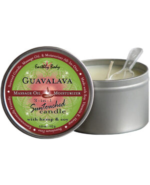 Earthly Body Suntouched Hemp Candle - 6 oz Round Tin Guavalava
