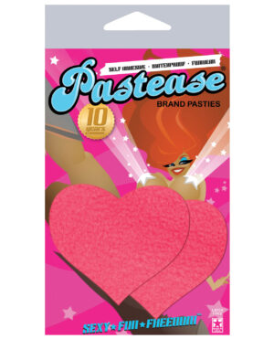Pastease Basic Heart Black Light Reactive - Neon Pink O/S