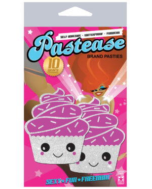 Pastease Cupcake Glittery Frosting Nipple Pastie - White O/S