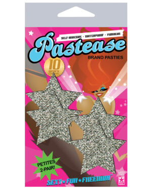 Pastease Petites Glitter Star - Silver O/S Pack of 2 Pair