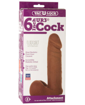 Vac-U-Lock 6" ULTRASKYN Cock Attch. - Brown