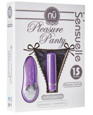 Nu Sensuelle Pleasure Panty Bullet w/Remote Control 15 Function - Purple