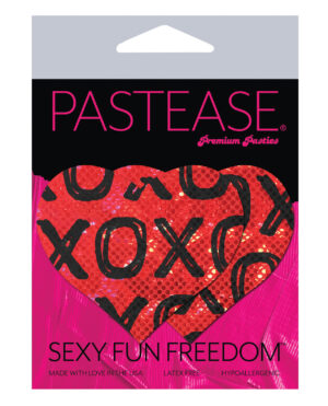 Pastease Glitter XOXO Heart - Red/Black O/S