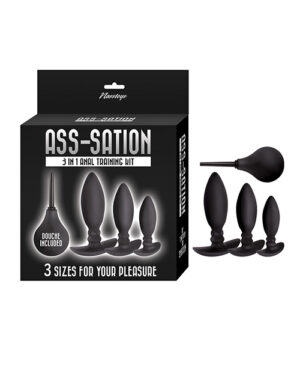 Ass-sation 3-in-1 Training Kit Douche Included - Black