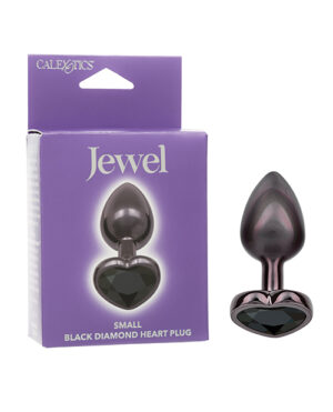 Jewel Black Diamond Heart Butt Plug - Small, Black
