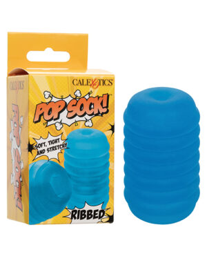 Pop Sock! Ribbed Masturbator - Blue